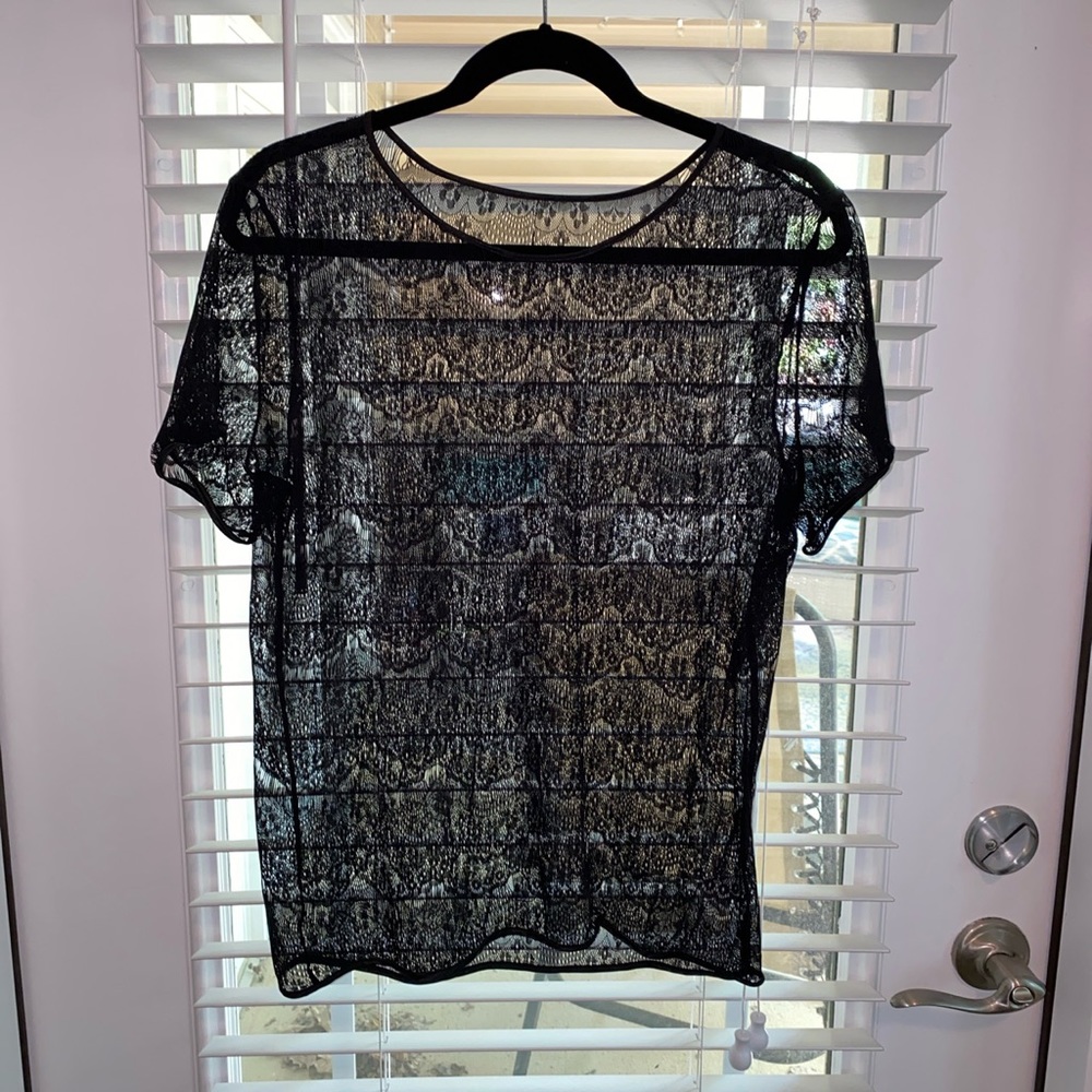 American Apparel Black Lace Shirt